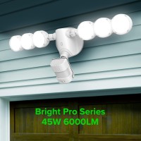 Sansi 45W Motion Sensor Outdoor Light 6000Lm Flood Lights Outdoor, 5000K Dusk To Dawn Security Light,4 Modes,320