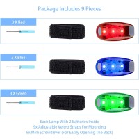 9 Pack Led Safety Light Safety Light High Visibility Strobe Running Lights Used For Bicycle Walking Etc Clipon Running Ligh