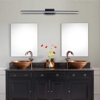 Mirrea 48In Modern Led Vanity Light For Bathroom Lighting Dimmable 46W Black Painted Warm White 3000K