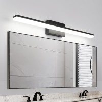 Mirrea 36In Modern Led Vanity Light For Bathroom Lighting Dimmable 36W Black Painted Cold White 5000K