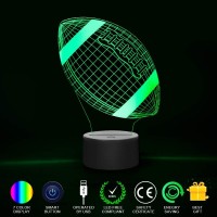 Ticent Football Gifts Night Light Soccer 3D Desk Lamp 7 Color Changing Decoration Lighting For Boys Girls Birthday Holiday Chri