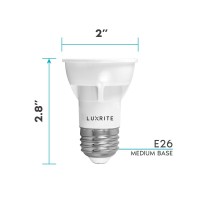 Luxrite Par16 Led Bulb, 5.5W (50W Equivalent), 2700K Warm White, 450 Lumens, Dimmable Spot Light, Enclosed Fixture Rated, 40