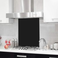 Kansing Nidda Black Toughened Glass Splashback - Buy Designer Kitchen Splashback Uk (50X60)