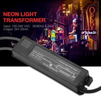 Vikye Neon Light Transformer, 3Kv 30Ma 5-25W Neon Light Sign Electronic Transformer Power Supply