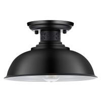 Mgloyht Industrial Semi Flush Mount Ceiling Light Matte Black Farmhouse Light Fixture For Kitchen Island Dining Room Foyer Hall