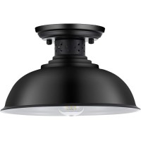 Mgloyht Industrial Semi Flush Mount Ceiling Light Matte Black Farmhouse Light Fixture For Kitchen Island Dining Room Foyer Hall