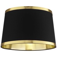 Black And Gold Metallic Medium Drum Lamp Shade 13