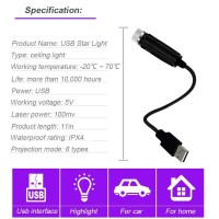 Usb Night Light, Bailongju Star Projector Night Light, Adjustable Romantic Red Interior Car Lights, Bending Freely Portable Auto Roof Lights Decoration For Car, Ceiling, Bedroom, Party