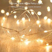 Blingstar Fairy Lights 2 Pack Usb Powered String Lights Warm White 33Ft 100 Led Christmas Lights Fairy String Lights For Party Wedding Festival Bedroom Table Decoration