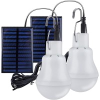 2Pcs Solar Bulbs Lights Indoor Outdoor Energy Saving Bulb For Garden Yard Pathway Garage Outdoor Indoor Home Chicken Coop Light