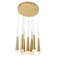 Led Multi Light Pendant With Satin Gold Finish