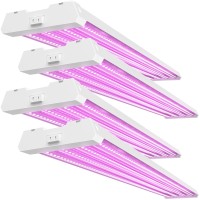 Sunco 4Ft Led Grow Lights Full Spectrum For Indoor Plants 80W Integrated Suspended Fixture Plugin Linkable For Indoor Greenho