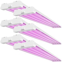 Sunco 6 Pack 4Ft Led Grow Lights Full Spectrum For Indoor Plants 80W Integrated Suspended Fixture Plug In Linkable For Indoor