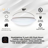 Sleeklighting Mushroom Flush Mount (15 Inch)