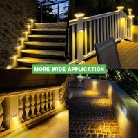 Dbf 30 Led Solar Step Lights Outdoor?6 Pack-Warm White? Stainless Steel Bright Solar Deck Lights Waterproof Solar Stair Lights With Auto On/Off Solar Lights For Decks Steps Fence Patio Yard Pathway