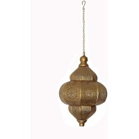 Marusthali Modern Turkish Lamp, Antique Indian Moroccan Lamp, Metal Ceiling Light Hanging Lantern Lamp-Ceiling Lights Home Lantern Pendant, Oriental Arabian Hanging Lamp (33 X 25 Cm, Dark Gold)