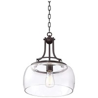 Franklin Iron Works Charleston Warm Brass Pendant Chandelier 16 Wide Modern Dimmable Led Clear Seedy Glass 3Light Fixture For