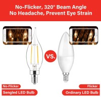 Sengled E12 Candelabra Bulb 60W Equivalent Led Chandelier Light Bulbs 5W Dimmable E12 Led Bulb 2700K Soft White 450Lm Candelab