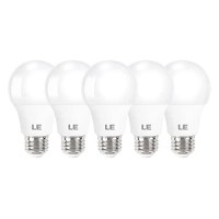 Le Led Light Bulbs 60 Watt Equivalent, 9W 800 Lumens Non-Dimmable, Soft Warm White 2700K, A19 E26 Standard Medium Base, 10000 Hour Lifetime 5 Count (Pack Of 1)