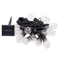 Yescom 48 Ft Solar String Lights Outdoor Camping Gazebo 15 Led Bulbs Shatterproof Patio Backyard Deck Wedding Party