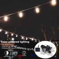 Yescom 48 Ft Solar String Lights Outdoor Camping Gazebo 15 Led Bulbs Shatterproof Patio Backyard Deck Wedding Party