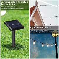 Yescom 48 Ft Solar String Lights Outdoor Camping Gazebo 15 Led Bulbs Shatterproof Patio Backyard Deck Wedding Party