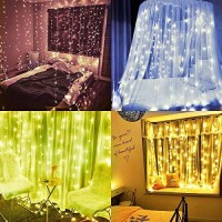 16 Color Changing Curtain Lights With Remote & Timer, 300 Led 8 Modes Fits For Bedroom Wedding Party Backdrop Outdoor Indoor Decoration Rainbow Curtain Lights