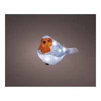 Kaemingk Cool White Battery Operated Led Acrylic Robin Bird Outdoor Christmas Display