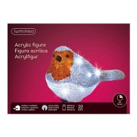 Kaemingk Cool White Battery Operated Led Acrylic Robin Bird Outdoor Christmas Display