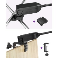 Hitlights Trade Show Lights Led Display And Exhibit Arm Lighting, Connectable Tradeshow Lights Included Clamps, Mounting Brackets, Power Cables, Connect Cables (2Pcs Black)