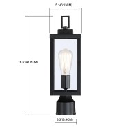 Wisbeam Outdoor Post Light Pole Lantern E26 Base 60W Max Metal Housing Plus Glass Etl Qualified Bulbs Not Included