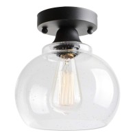 Viluxy Seeded Ceiling Light Semi Flush Mount Ceiling Light, Industrial Seeded Glass Shade Light Fixtures Ceiling For Hallway, Schoolhouse, Entryway, Kitchen, Dining Room, Laundry Room