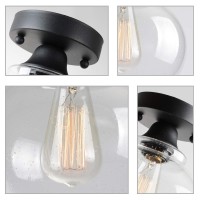 Viluxy Seeded Ceiling Light Semi Flush Mount Ceiling Light, Industrial Seeded Glass Shade Light Fixtures Ceiling For Hallway, Schoolhouse, Entryway, Kitchen, Dining Room, Laundry Room