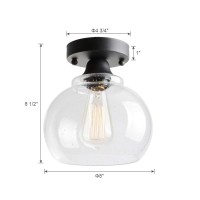 Viluxy Seeded Ceiling Light Semi Flush Mount Ceiling Light, Industrial Seeded Glass Shade Light Fixtures Ceiling For Hallway, Schoolhouse, Entryway, Kitchen, Dining Room, Laundry Room