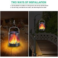 Upgraded Solar Lanterns Outdoor Hanging, Youngpower Dancing Flame Outdoor Torch Lights Solar Powered Umbrella Night Lights Dusk To Dawn Auto On/Off Landscape Lighting For Garden Camping Party, 4 Pack