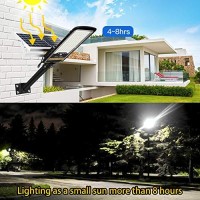 Ruokid Solar Street Lights Outdoor Lamp, 15000Lm Ip67 Waterproof Light With Anti Broken Remote Control Mounting Bracket, Dusk To Dawn Security Led Flood Light For Yard, Garden, Etc.