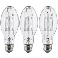 Bluex Bulbs 3 Pack Mp100/U/Med 100 Watt Metal Halide Ed17 Bulb, Medium Base, Clear Metal Halide Bulb 100W