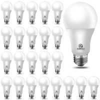 Energetic 24-Pack A19 Led Light Bulb, 60 Watt Equivalent, Daylight 5000K, E26 Medium Base, Non-Dimmable Led Light Bulb, Ul Listed