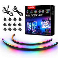 Speclux Addressable Pc Led Strip, Magnetic Rgb Strip Pc Case Lighting, 2Pcs Computer Led Strip Lights 42Leds For 5V 3-Pin Asus Aura Sync, Gigabyte Rgb Fusion, Msi Mystic Light Sync Motherboard