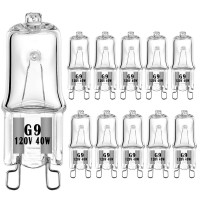 Ahevo G9 Jcd 40 Watt 120 Volt T4 Jd Type Halogen House Hold Light Bulb Crystal Clear Lense Hanging Pendant Accent Type Spot Down Lamp Chandelier Sconce Fixture Lighting 10 Pack