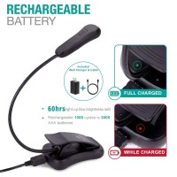 Vekkia Book Light Set With Charger Clip On Reading Light In Bed With 3 Brightness Up To 60 Hrs Rechargeable Eyecare Warm Le