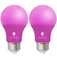 Bluex Bulbs 2 Pack Led A19 Pink Light Bulb 9W 60Watt Equivalent E26 Base Pink Led Pink Bulb Party Decoration Porch Home