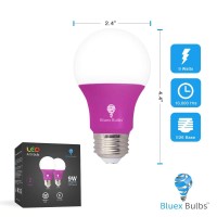 Bluex Bulbs 2 Pack Led A19 Pink Light Bulb 9W 60Watt Equivalent E26 Base Pink Led Pink Bulb Party Decoration Porch Home