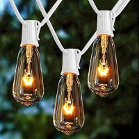 Afirst Outdoor String Lights 20Ft With 22 Edison Bulbs Vintage Bistro Lights Waterproof St40 String Lights For Patio Backyard Party Wedding-White Cord