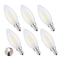 Crlight 6W Dimmable Led Candelabra Bulbs 4000K Daylight White, 60W Equivalent 600 Lm, E12 Vintage Led Light Bulbs, B11 Candle Frosted Glass Chandelier Bulbs, 6 Pack