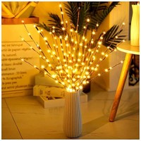 Lighted Twigs - 60 Led Waterproof & Battery Operated Branch Lights For Vases, Magical Light Up Twigs For Create Christmas Ambience And Lighting Up Dark ( 3 Pack, Warm Yellow )