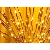 Lighted Twigs - 60 Led Waterproof & Battery Operated Branch Lights For Vases, Magical Light Up Twigs For Create Christmas Ambience And Lighting Up Dark ( 3 Pack, Warm Yellow )