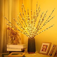 Lighted Twigs - 60 Led Waterproof & Battery Operated Branch Lights For Vases, Magical Light Up Twigs For Create Christmas Ambience And Lighting Up Dark ( 3 Pack, Warm Yellow )