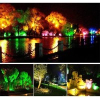 Lysed Rgb Outdoor Spotlight 10W Led Color Changing Landscape Lights Low Voltage 12V Landscape Lighting,Remote Control Spotlights Waterproof For Yard Garden, 8 Pack