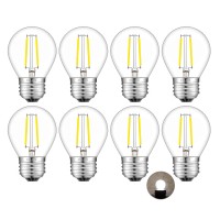 Crlight 2W Led Globe Dimmable Bulb 4000K Daylight White, 30W Equivalent 300Lm, E26 Vintage Edison Tiny G14 / G45 Clear Globe Light Bulbs For Chandelier Bathroom Vanity Mirror, 8 Pack